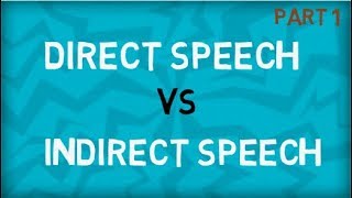 Direct Speech  Indirect Speech  Types of Speech [upl. by Ecinej689]