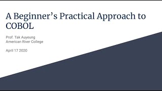 A Beginners Practical Approach to COBOL [upl. by Yager96]