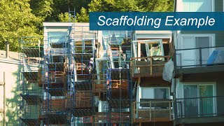 Using Scaffolding Correctly  Apartment Construction Demonstration [upl. by Nosnirb]