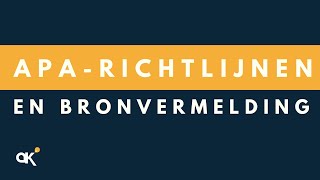 APA richtlijnen en bronvermelding [upl. by Cuthbertson]