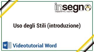 Word lezione 1 uso degli stili introduzione [upl. by Rekrap19]