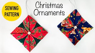 EASY Christmas Ornaments sewing pattern  DIY Christmas project for beginners [upl. by Nirret]